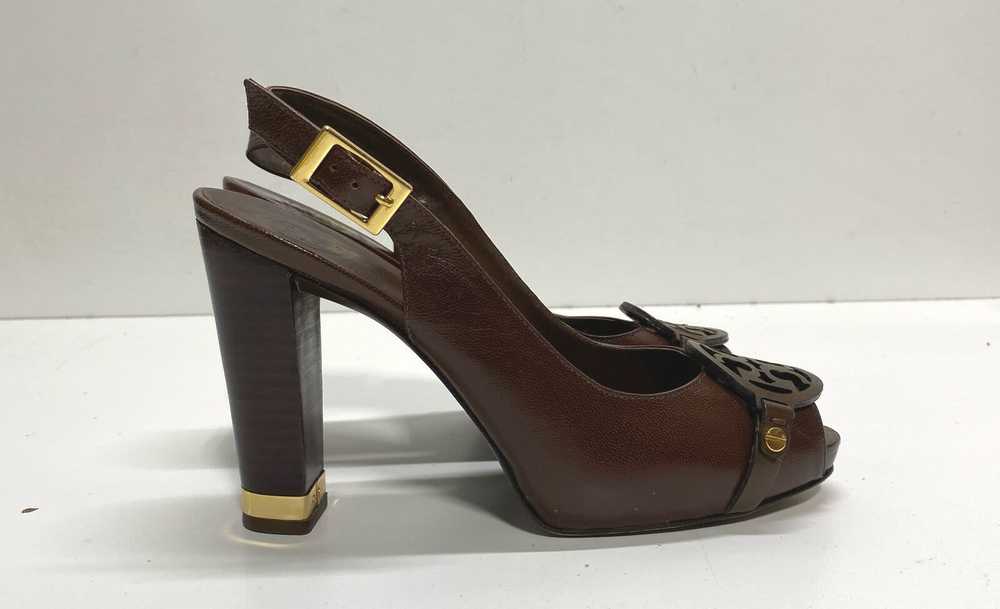 Tory Burch Brown Slingback Heels Size 7 - image 3