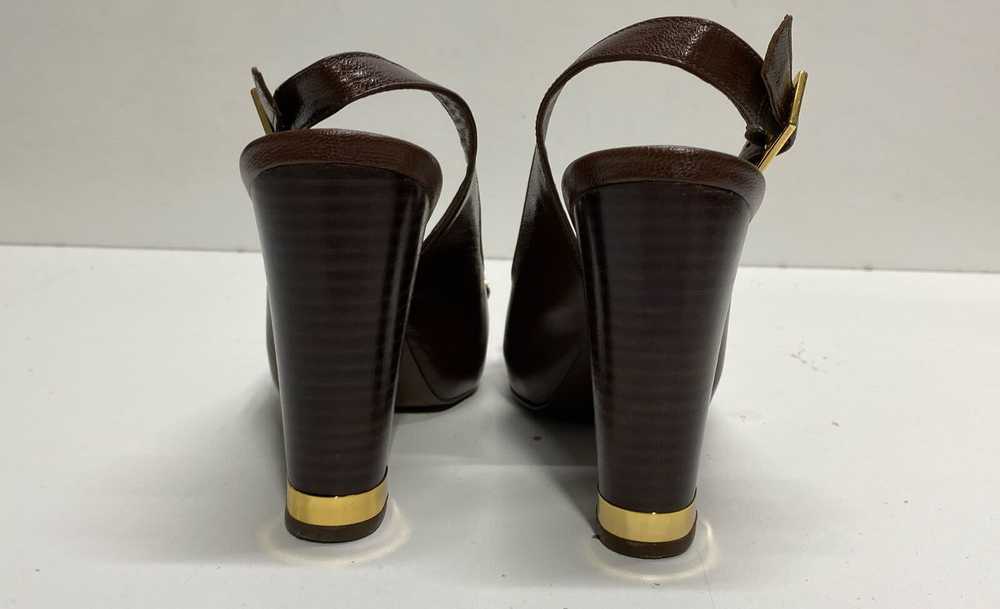 Tory Burch Brown Slingback Heels Size 7 - image 4