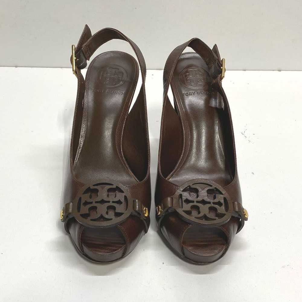 Tory Burch Brown Slingback Heels Size 7 - image 5