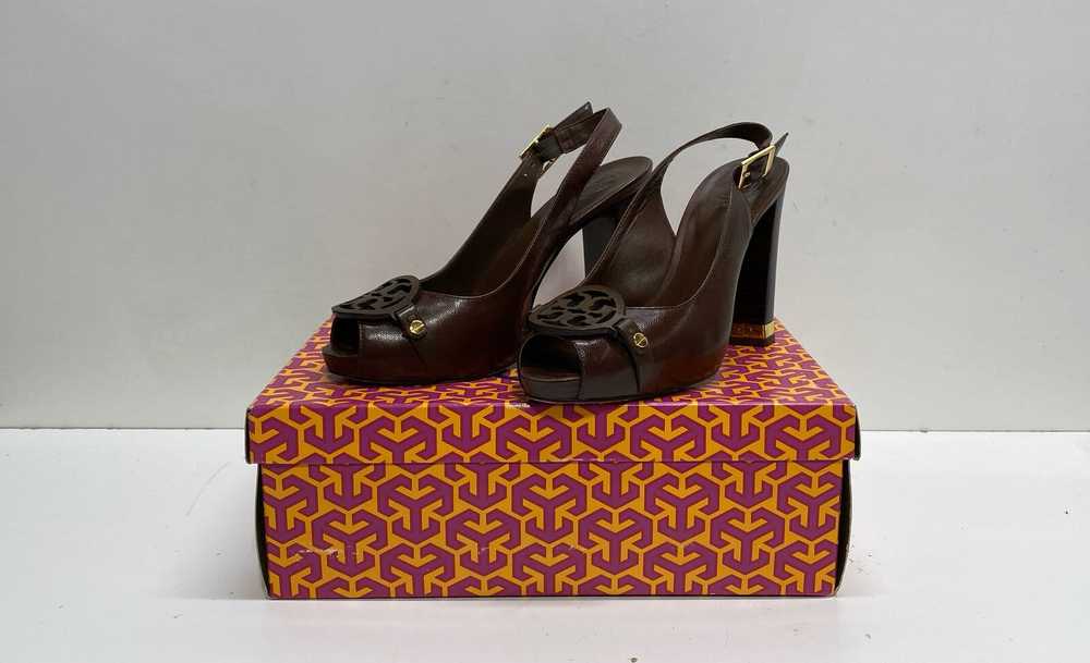 Tory Burch Brown Slingback Heels Size 7 - image 8