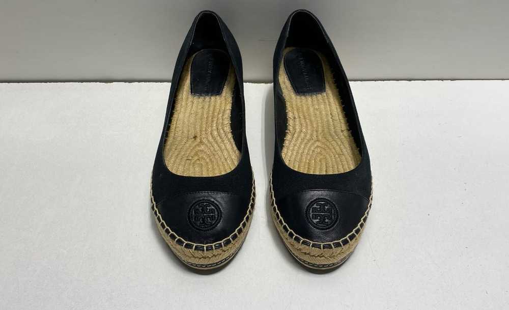 Tory Burch Canvas Espadrille Wedge Flats Black 11 - image 3