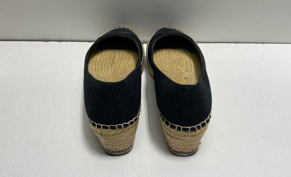 Tory Burch Canvas Espadrille Wedge Flats Black 11 - image 4