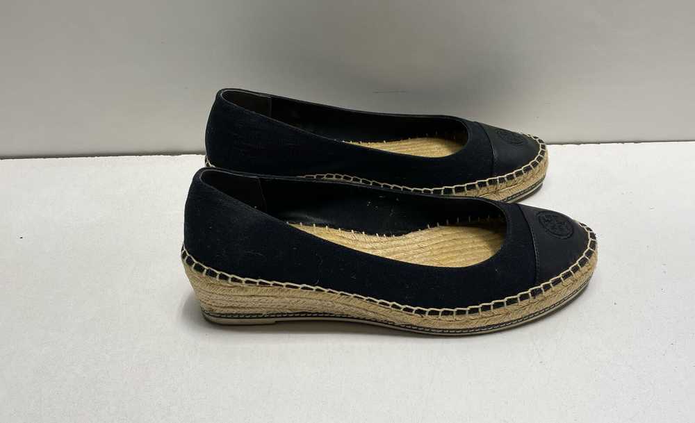 Tory Burch Canvas Espadrille Wedge Flats Black 11 - image 5