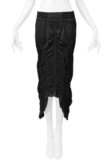 JEAN PAUL GAULTIER BLACK SATIN JERSEY RUCHED PARAC