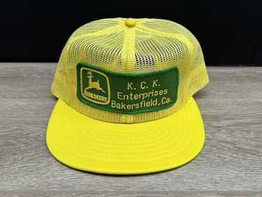 Vintage John Deere K.C.K. Yellow Trucker Full Mes… - image 1