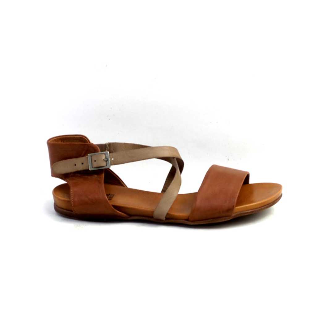 Miz Mooz Leather Cross Strap Sandals Amanda Brandy - image 2