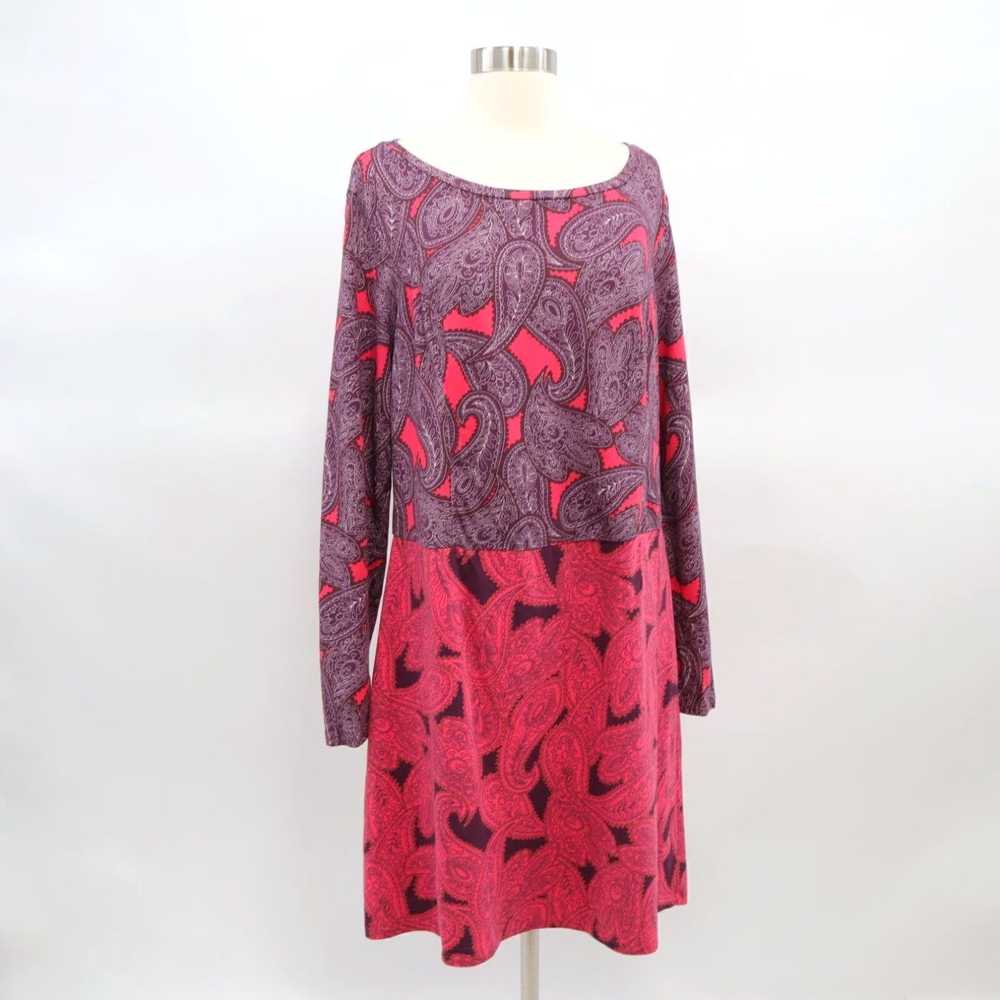 Boden Boden T-Shirt Dress Womens 14R Paisley Purp… - image 3