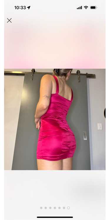 Vintage hot pink satin dress