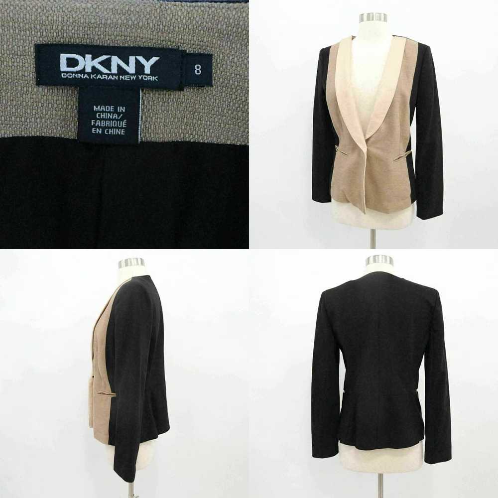 DKNY DKNY Blazer Jacket Leather Linen Womens 8 Co… - image 4