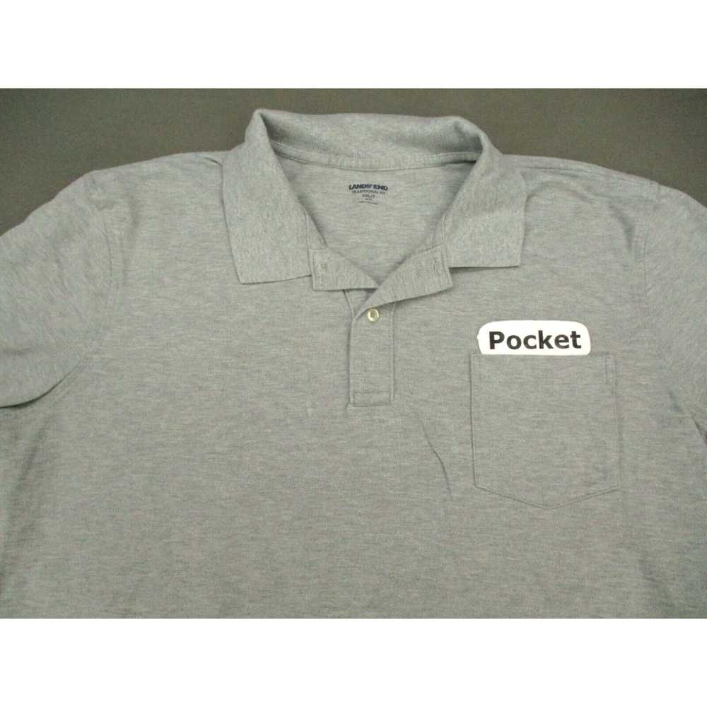 Vintage Lands End Polo Shirt Adult 2XL Gray Short… - image 2