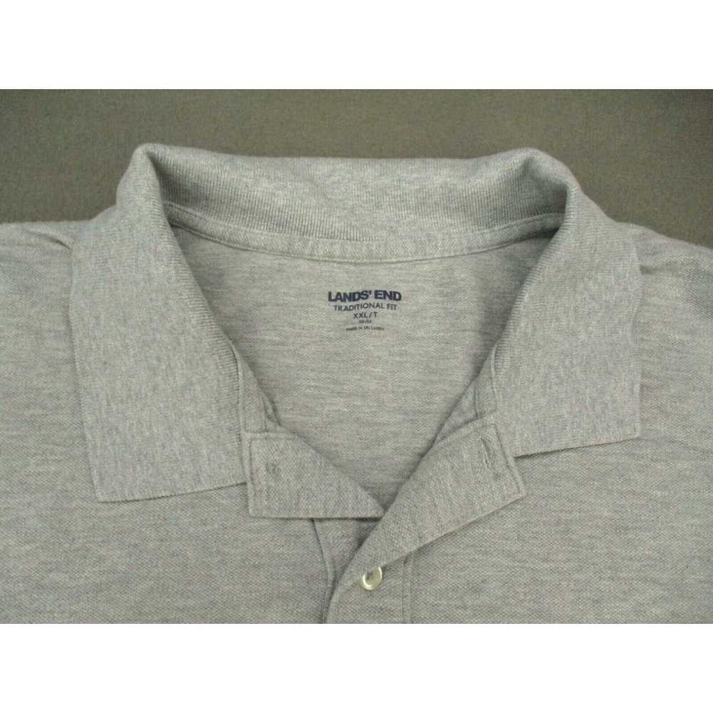 Vintage Lands End Polo Shirt Adult 2XL Gray Short… - image 3