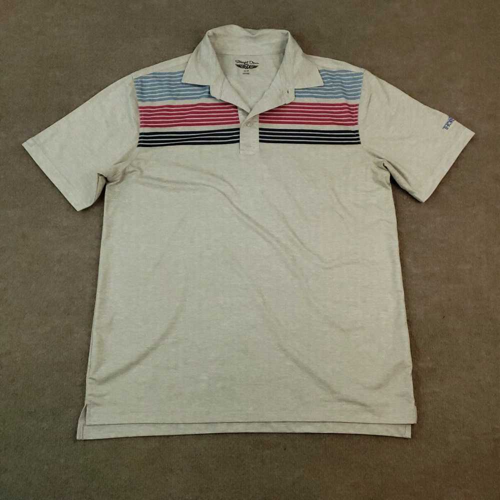 Vintage Straight Down Mens Polo Shirt Medium Gray… - image 1