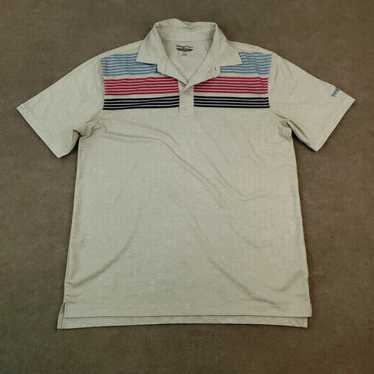 Vintage Straight Down Mens Polo Shirt Medium Gray… - image 1