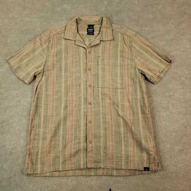 Prana Prana Shirt Mens Large Brown Pink Striped B… - image 1