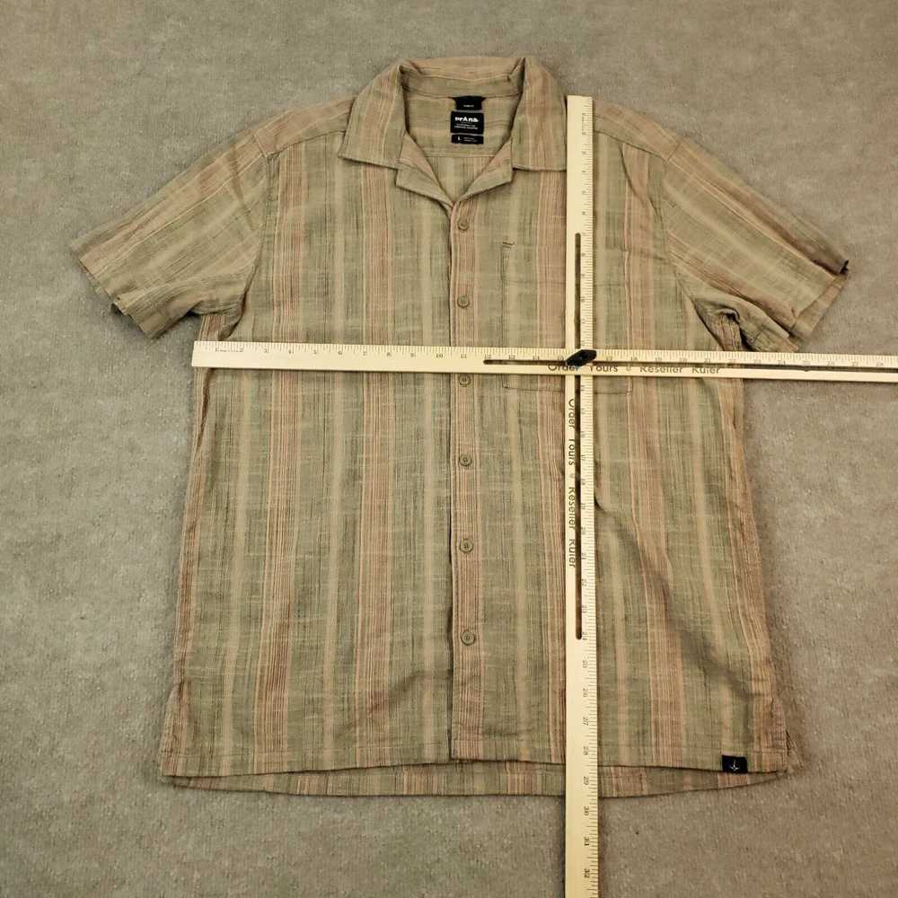 Prana Prana Shirt Mens Large Brown Pink Striped B… - image 2