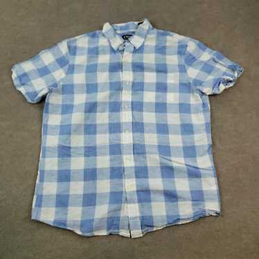 Chaps Chaps Men Button Up Shirt Large Blue White … - image 1