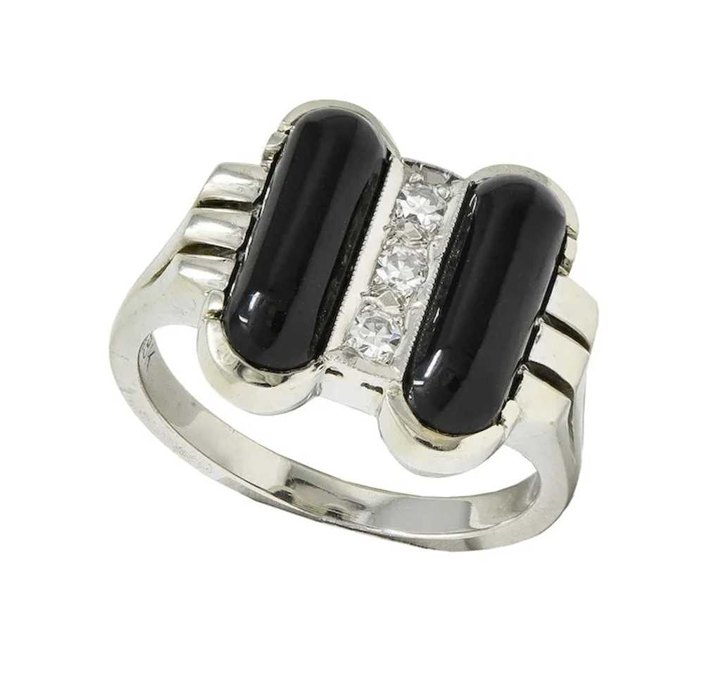 Helm & Hahn Co. Mid-Century Diamond Onyx 18 Karat… - image 4