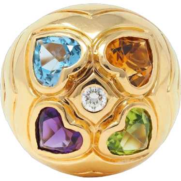 Bulgari 1990's Diamond Multi-Gem 18 Karat Gold Vin