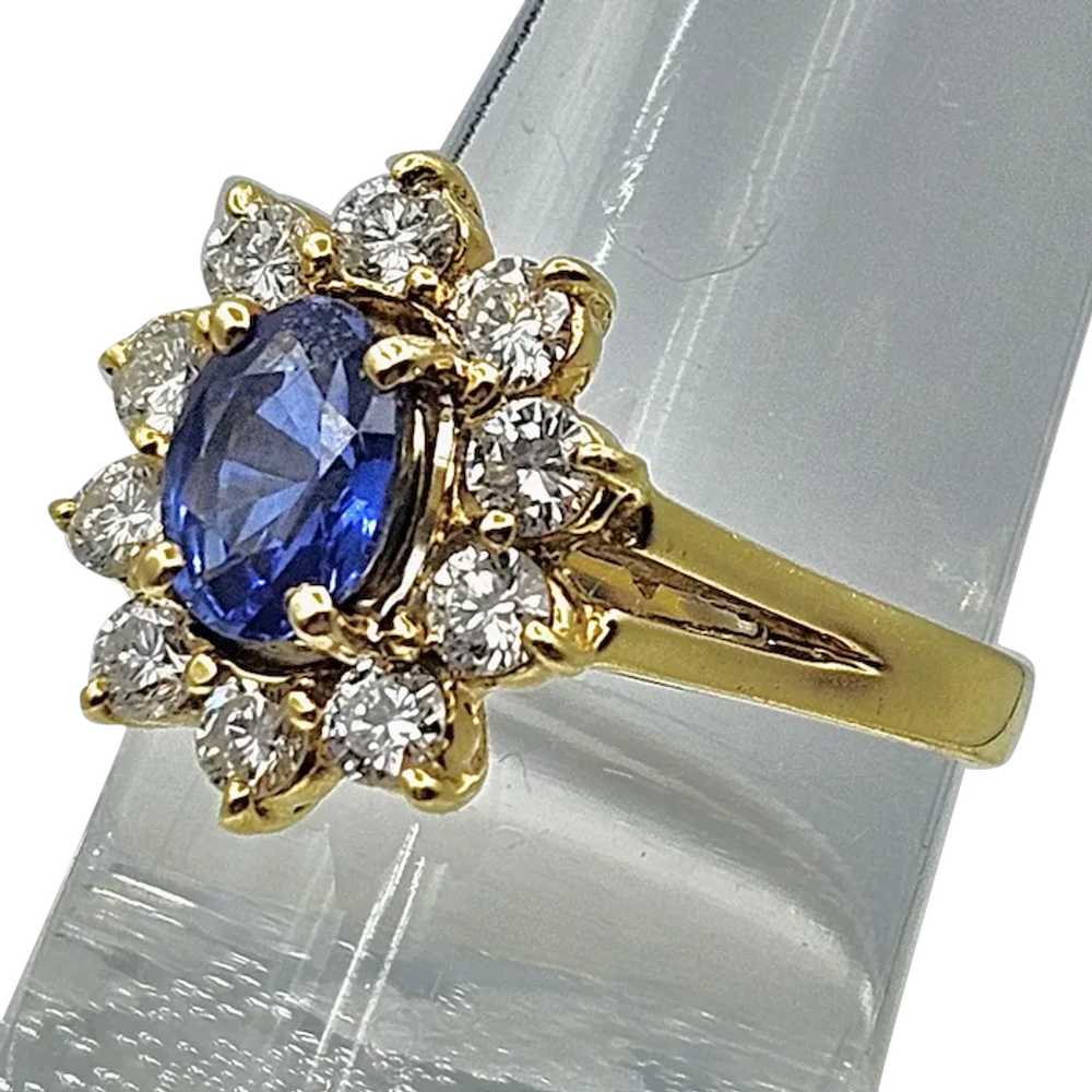 18K Sapphire & Diamond Ring - image 1