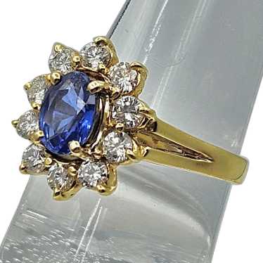 18K Sapphire & Diamond Ring - image 1