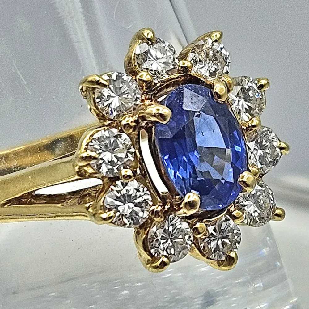 18K Sapphire & Diamond Ring - image 2