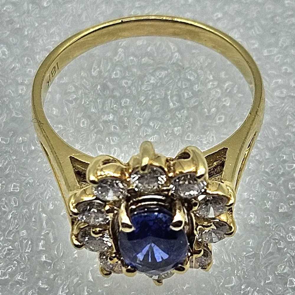 18K Sapphire & Diamond Ring - image 4