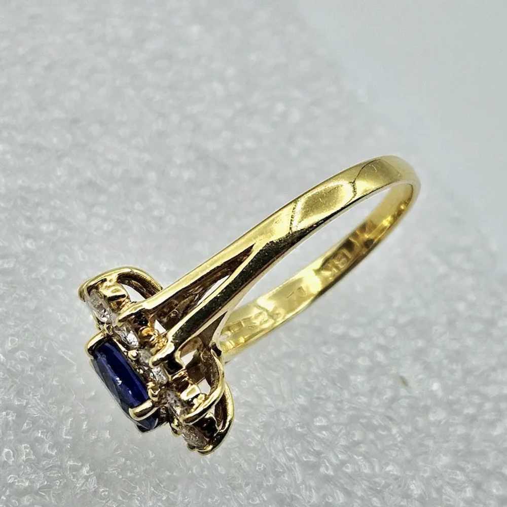 18K Sapphire & Diamond Ring - image 6