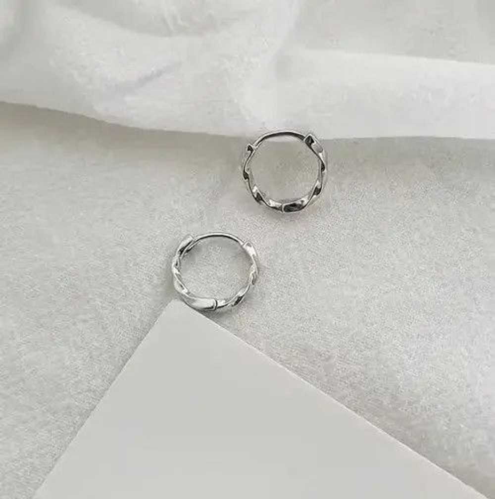 Custom × Diamond Earrings × Vintage silver retro … - image 3