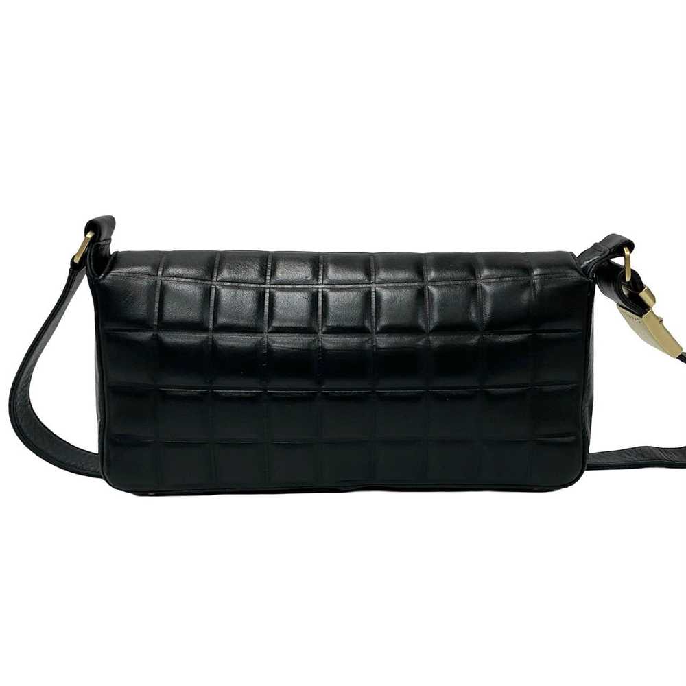 CHANEL Shoulder Bag lambskin black Chocolate bar - image 5