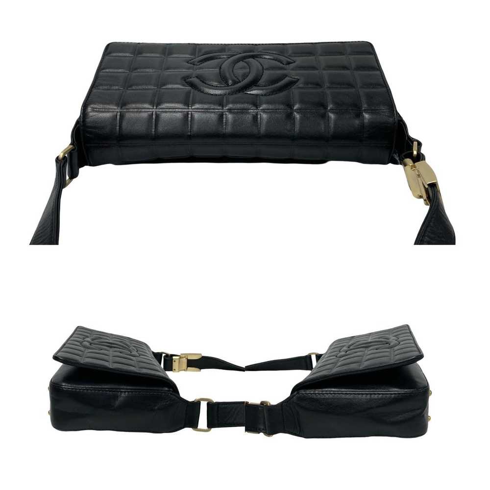 CHANEL Shoulder Bag lambskin black Chocolate bar - image 6