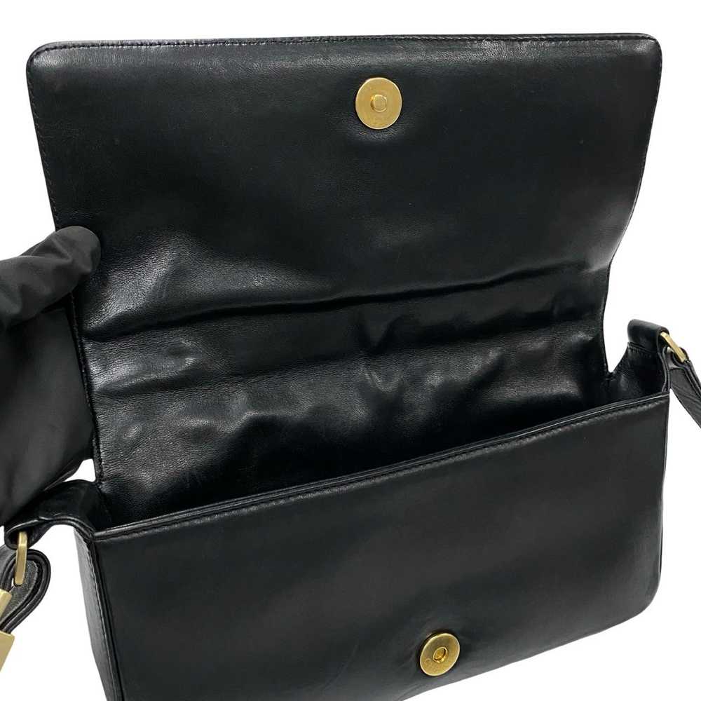 CHANEL Shoulder Bag lambskin black Chocolate bar - image 9