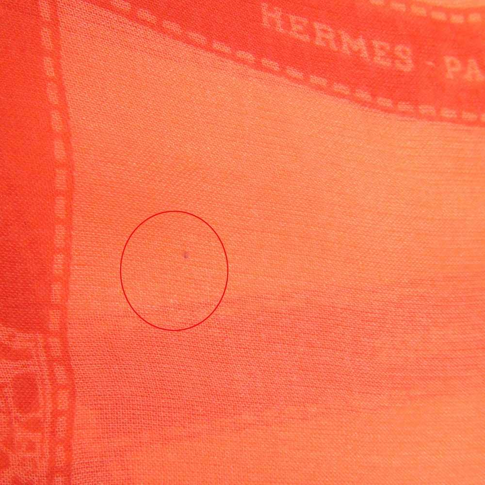 HERMES shawl silk Orange - image 10