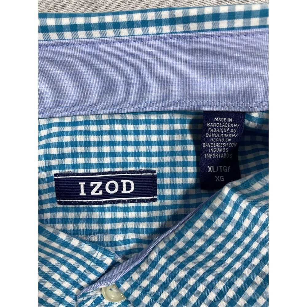 Izod Izod Shirt Mens Extra Large Blue Check Dress… - image 4