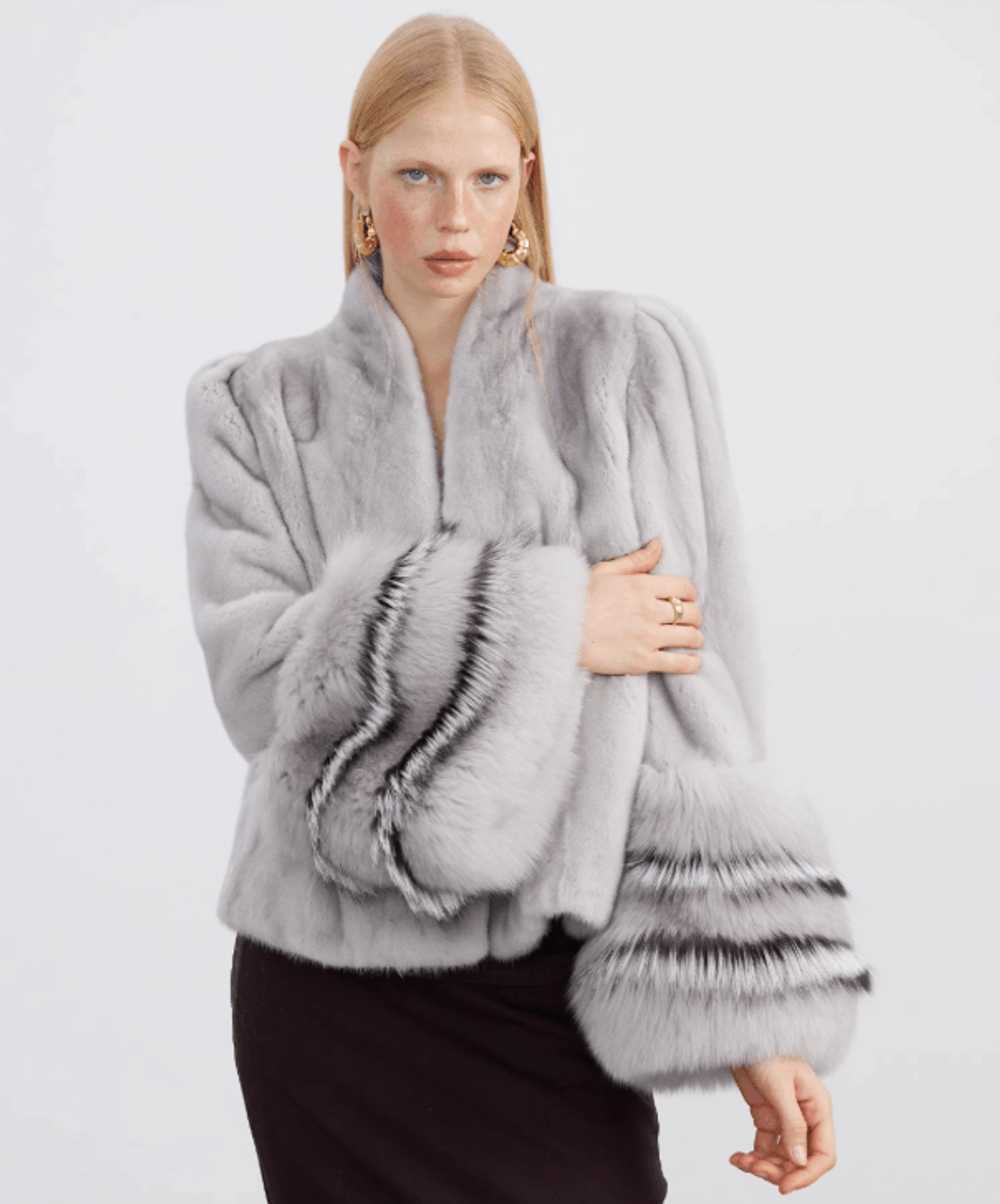 Mink Fur Coat Women’s Grey Mink Fur Jacket - image 1