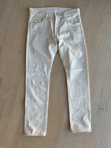 Balmain Decarnin-Era Balmain Cream Distressed Jean