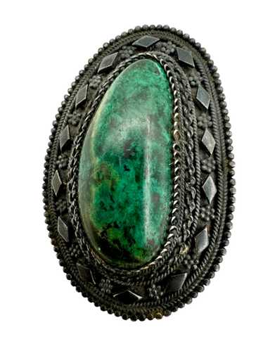 Art Nouveau Malachite Brooch / Pendant 1930s