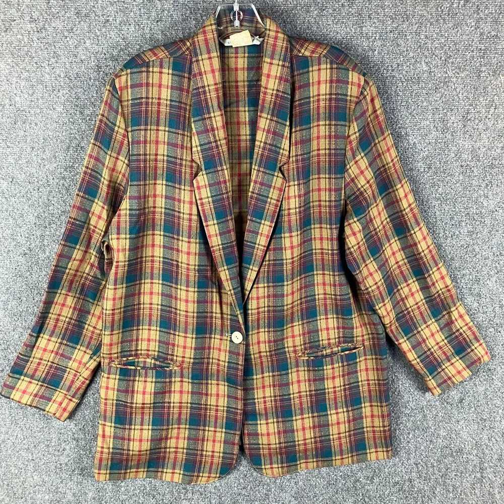 Other Ship N Shore Blazer Women's 16 Plaid Vintag… - image 1