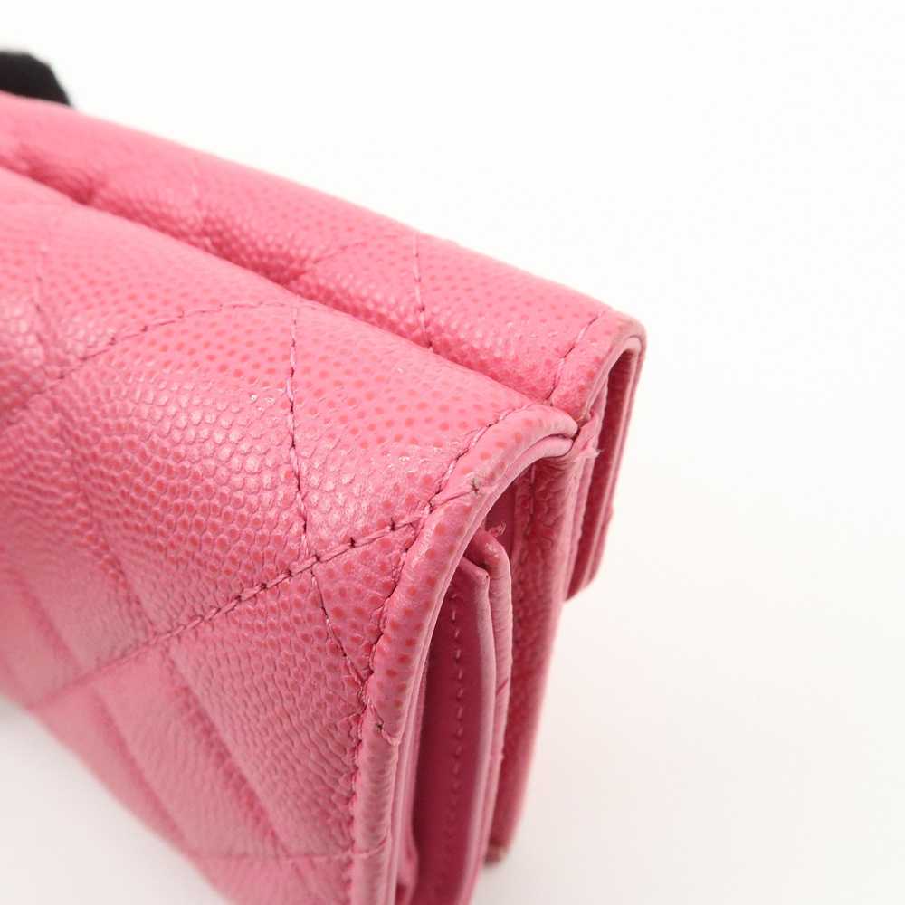 CHANEL Matelasse Caviar Skin Tri-Fold Wallet Pink… - image 12