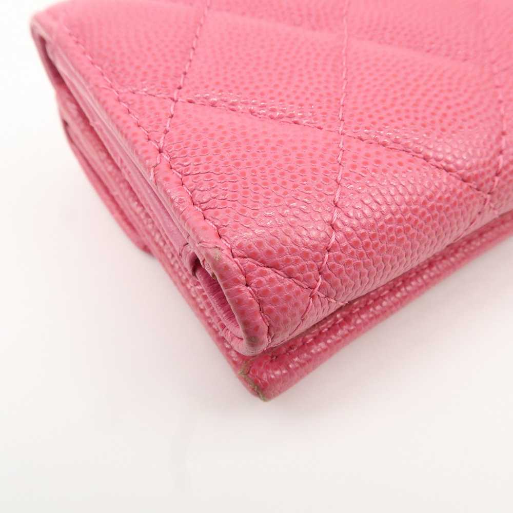 CHANEL Matelasse Caviar Skin Tri-Fold Wallet Pink… - image 7