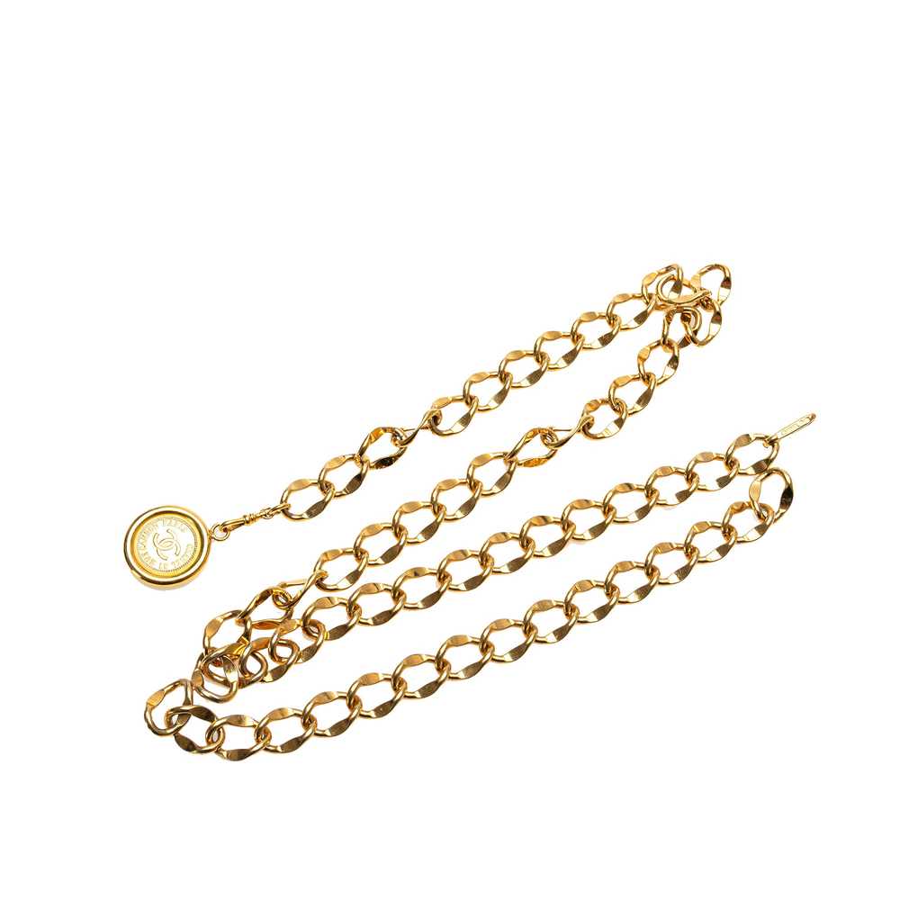 Gold Chanel Gold Plated CC Medallion Chain Belt - image 1