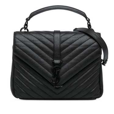 Black Saint Laurent Medium Quilted Chevron Sheeps… - image 1