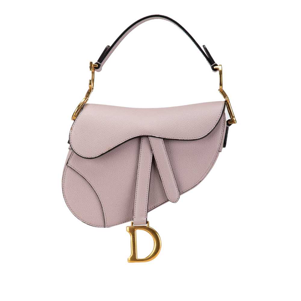 Pink Dior Mini Calfskin Saddle Shoulder Bag - image 1