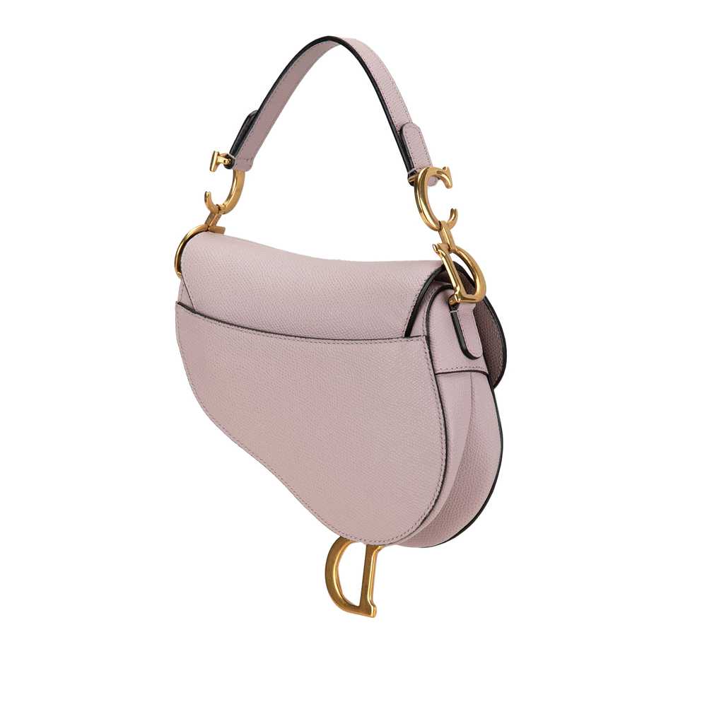 Pink Dior Mini Calfskin Saddle Shoulder Bag - image 2