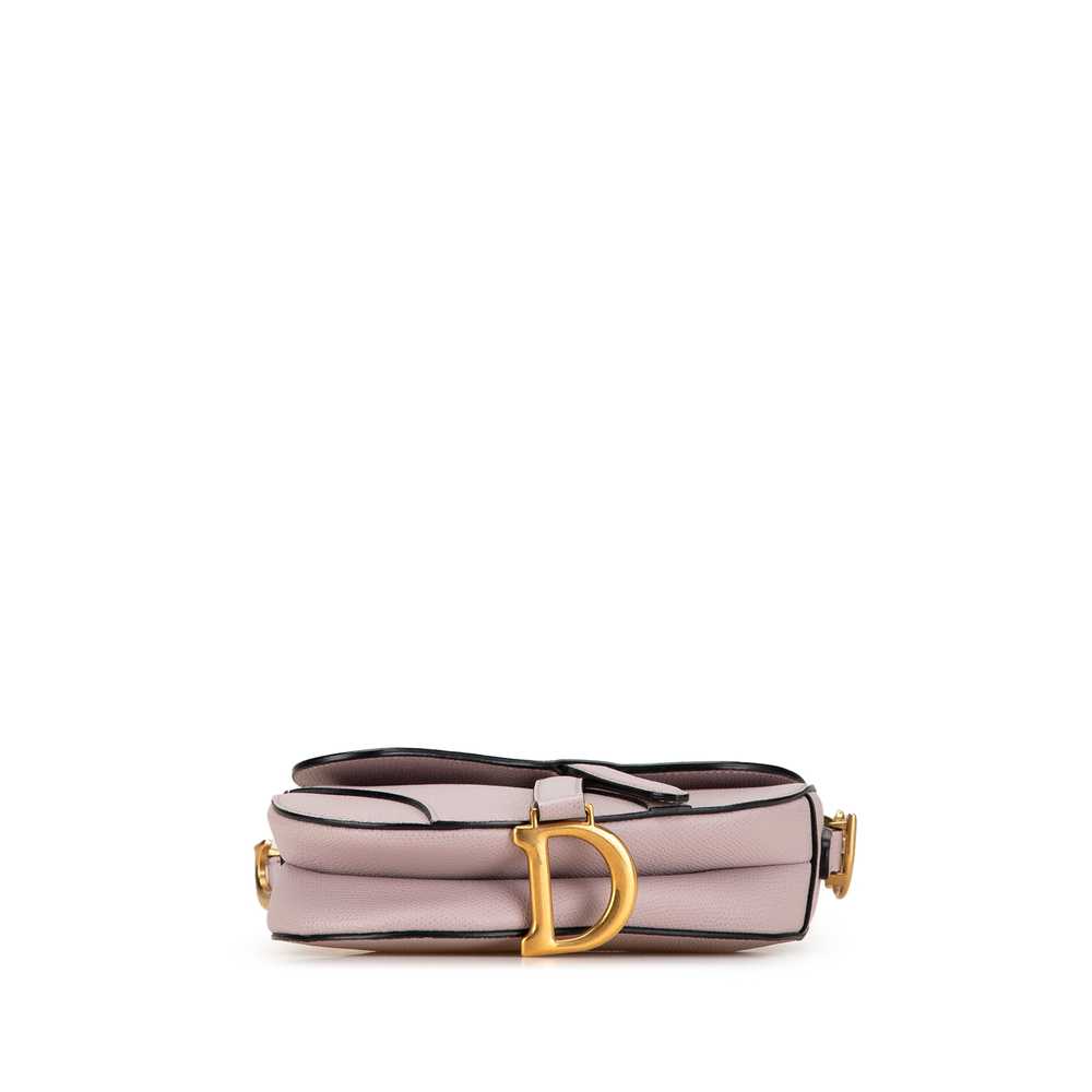 Pink Dior Mini Calfskin Saddle Shoulder Bag - image 3