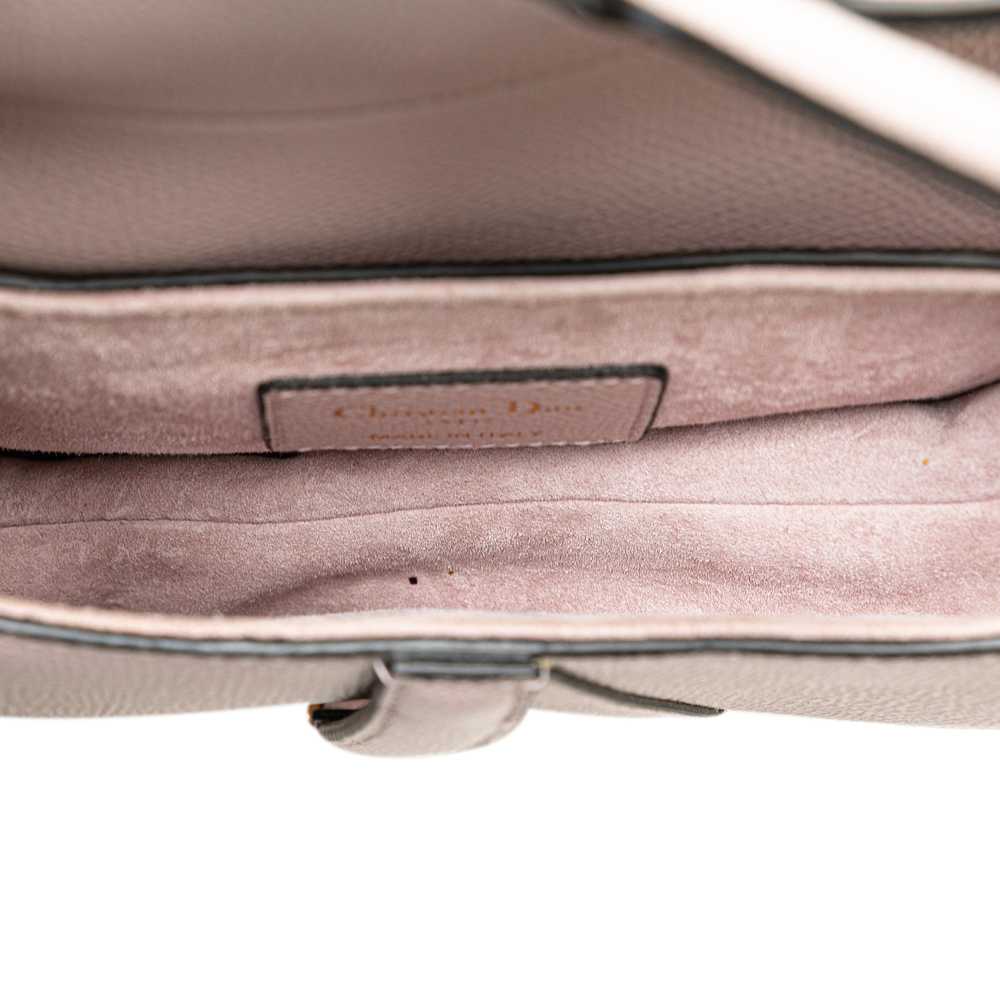 Pink Dior Mini Calfskin Saddle Shoulder Bag - image 4