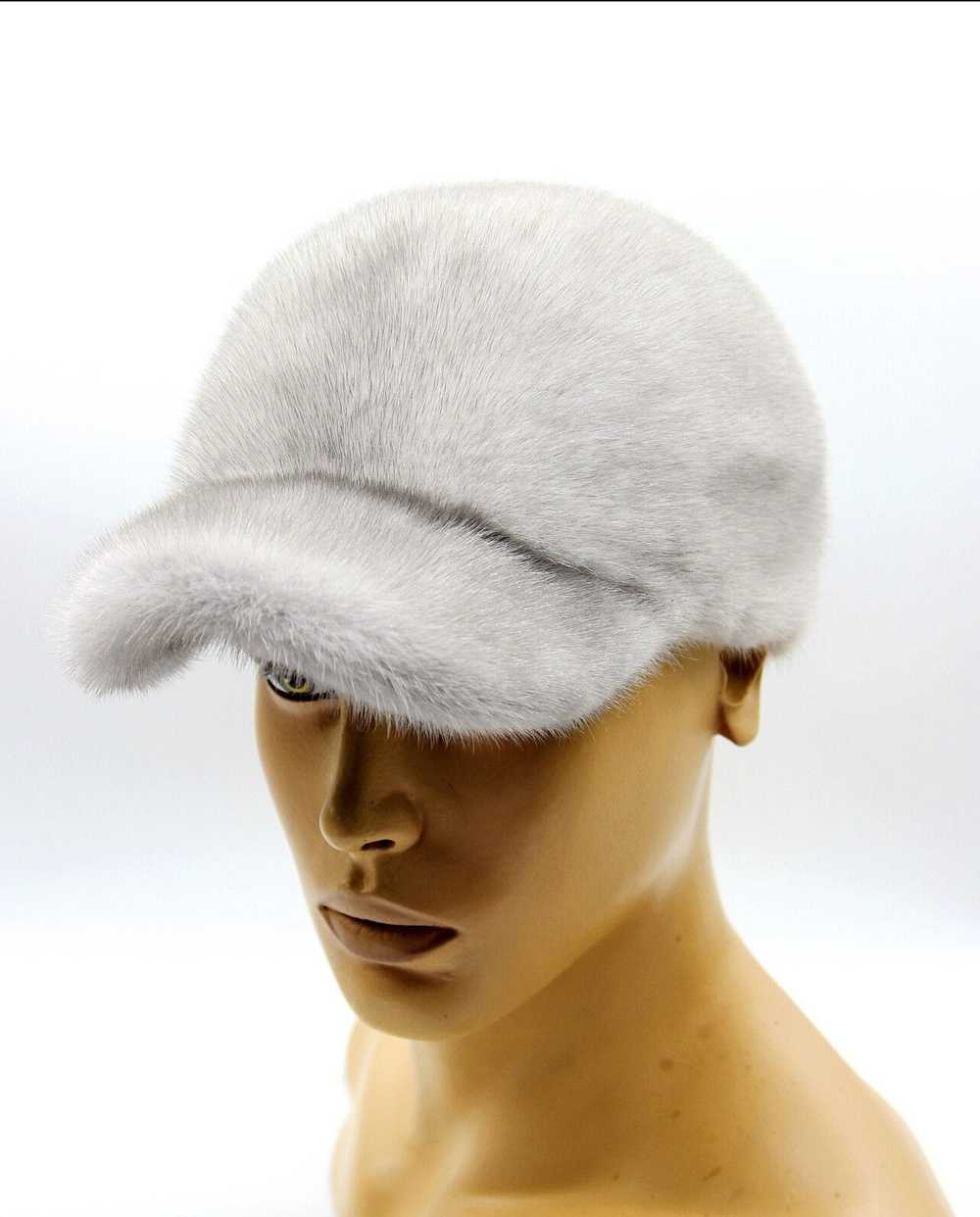 Mink Fur Coat Grey Mink Baseball Cap - image 1