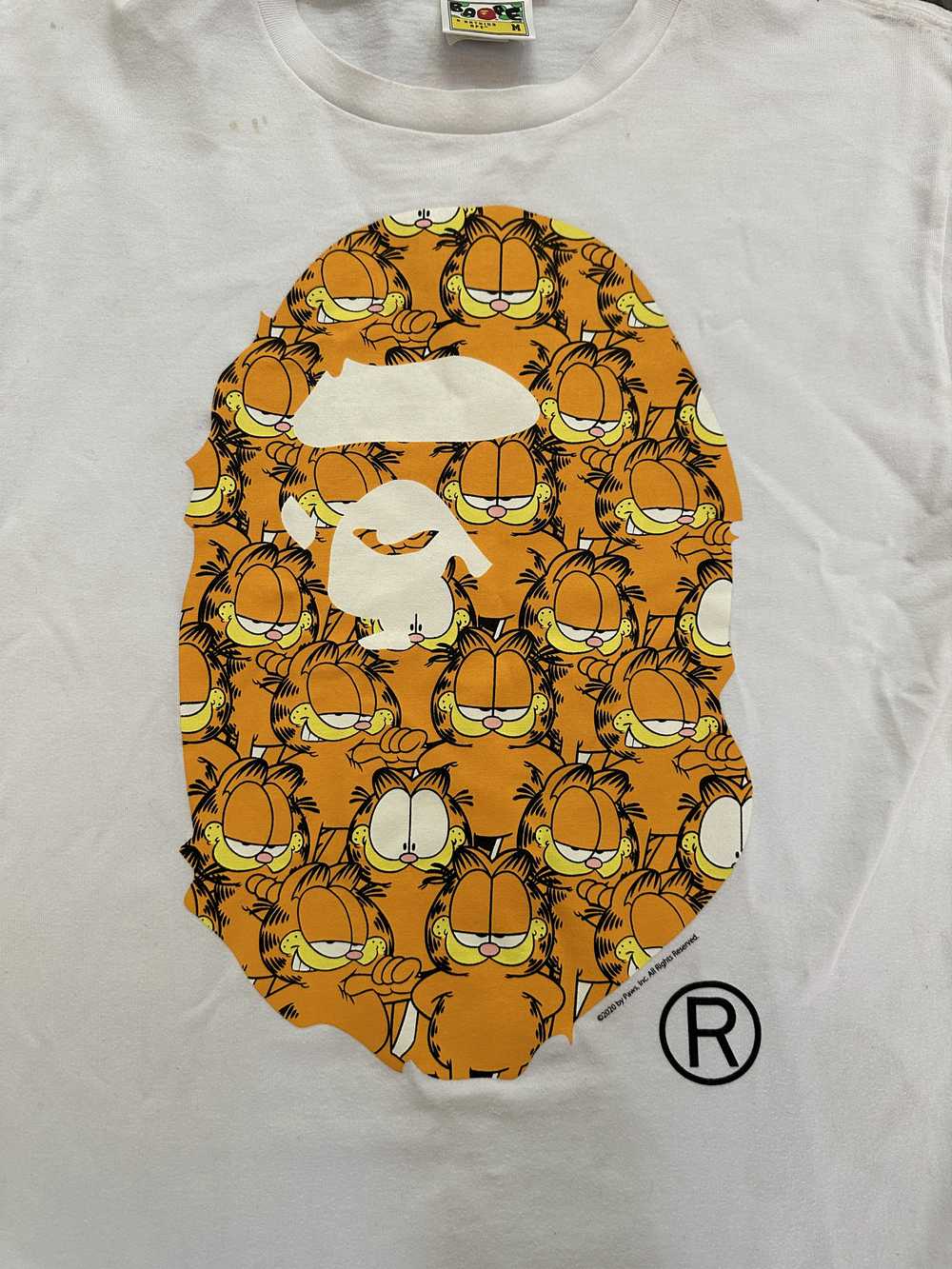 Bape × Garfield Bape Garfield Ape Head Logo Tee - image 3