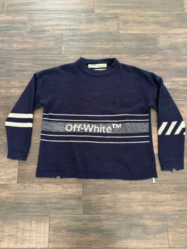 Off-White Off-White Distressed Intarsia Logo Sweat