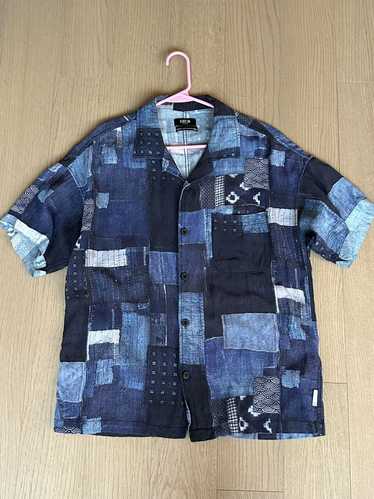 5 Cm × Ssense FIVE CM Blue Patchwork Camp Collar S