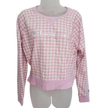 Champion Champion Pink & White Gingham Plaid Cropp